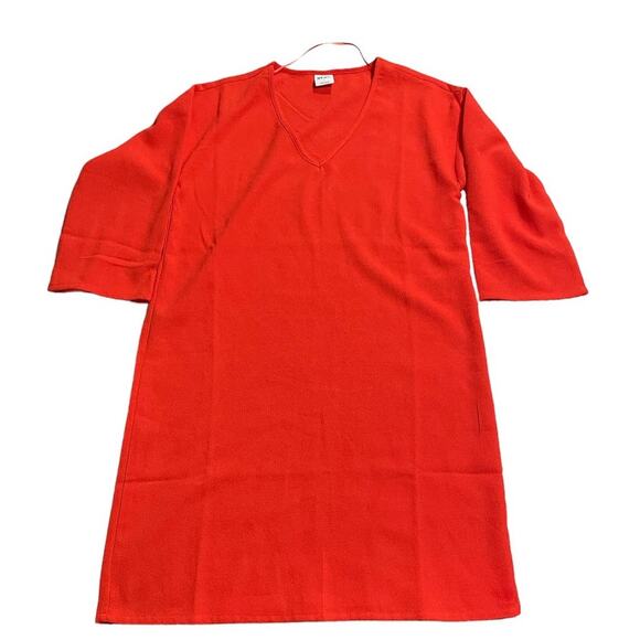 Vero Moda Shift Dress Womens Small V Neckline Long Sleeve Orange 10130778 - Picture 1 of 8